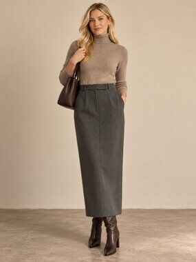 Michele Vintage gray midi skirt size 8p (see measurements) preppy pencil